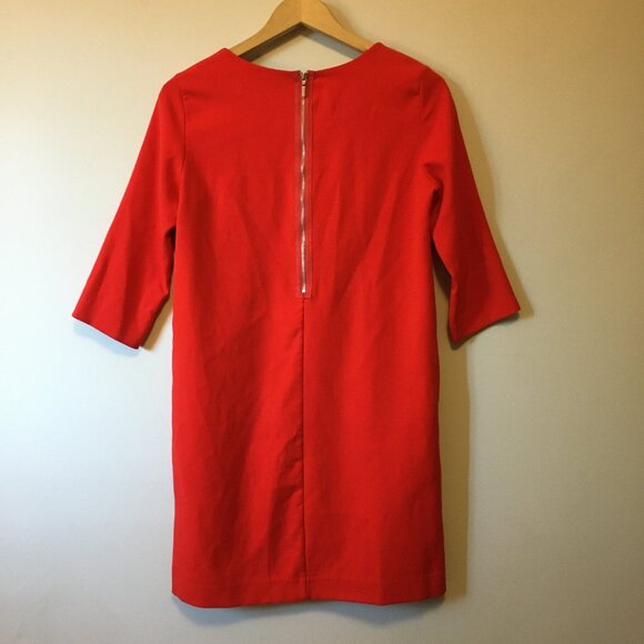 Poppy Red 3/4 Sleeve Shift Dress - Picture 3 of 13